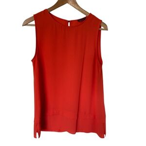 Vince Camuto‎ Orange Sleeveless Layered Hem Keyhole Back Top Women's Size S